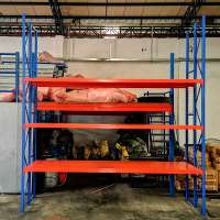 Three-Upright Frame Steel Warehouse Storage Medium Duty Steel Rack