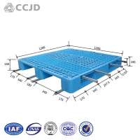 Heavy duty recycled steel reinforced 3-skids plastic pallet